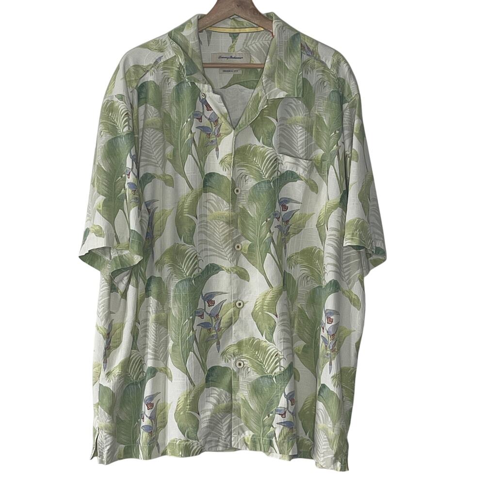 Tommy Bahamas Mens Hawaii Print Shirt‎ 100% Silk XXL